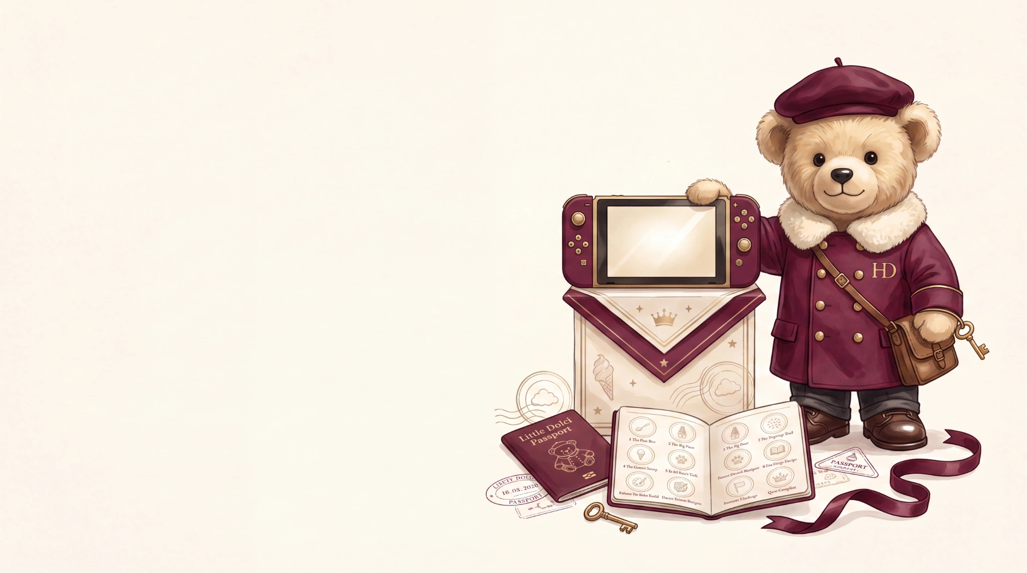 Dolci Bear presenting the Little Dolci Summer Quest grand prize with a completed passport